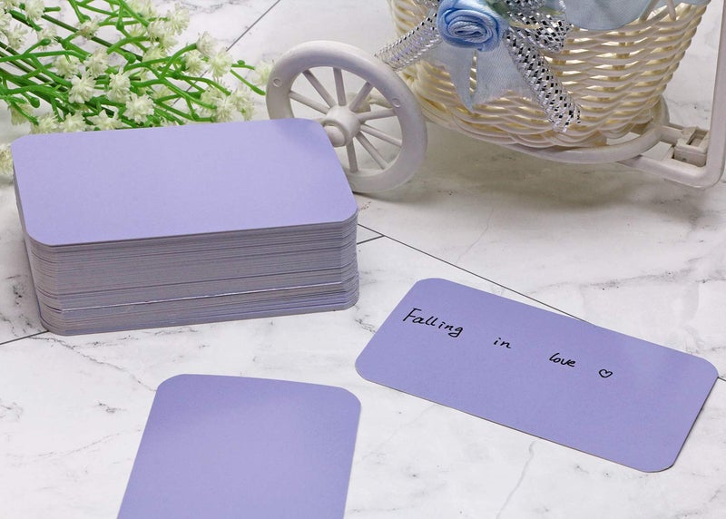 Penta Angel 100 Pcs Mini Paper Blank Gift Notes Cards DIY Craft Small Word Business Message Cards (Light Purple) - Image 4